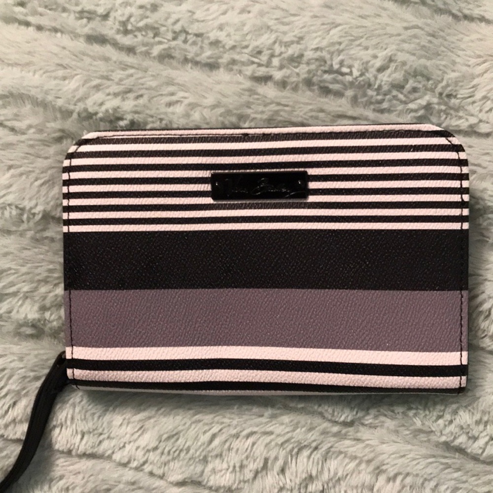Vera Bradley black white and lavender wristlet